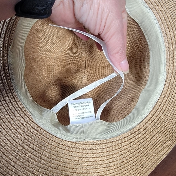 Multitrust Tan Fedora Sun Hat with Black Band Womens One Size - Picture 10 of 13